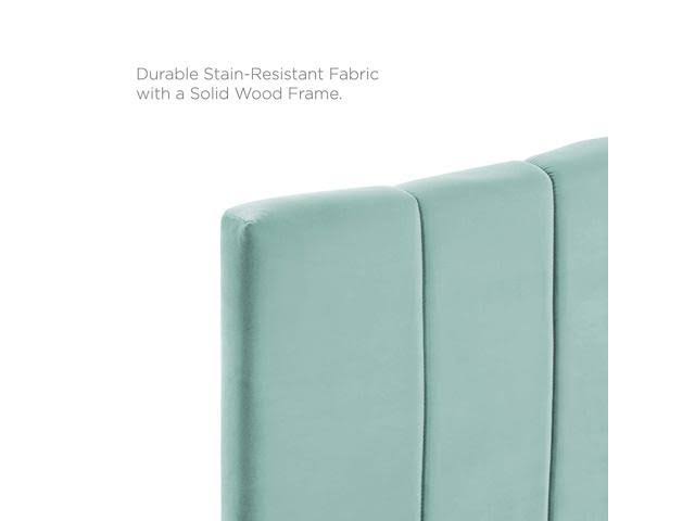 Mint Channel Tufted Velvet Twin Headboard E45269