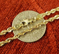 10K Solid Yellow Gold Necklace Rope Chain 18" 3.0mm H259