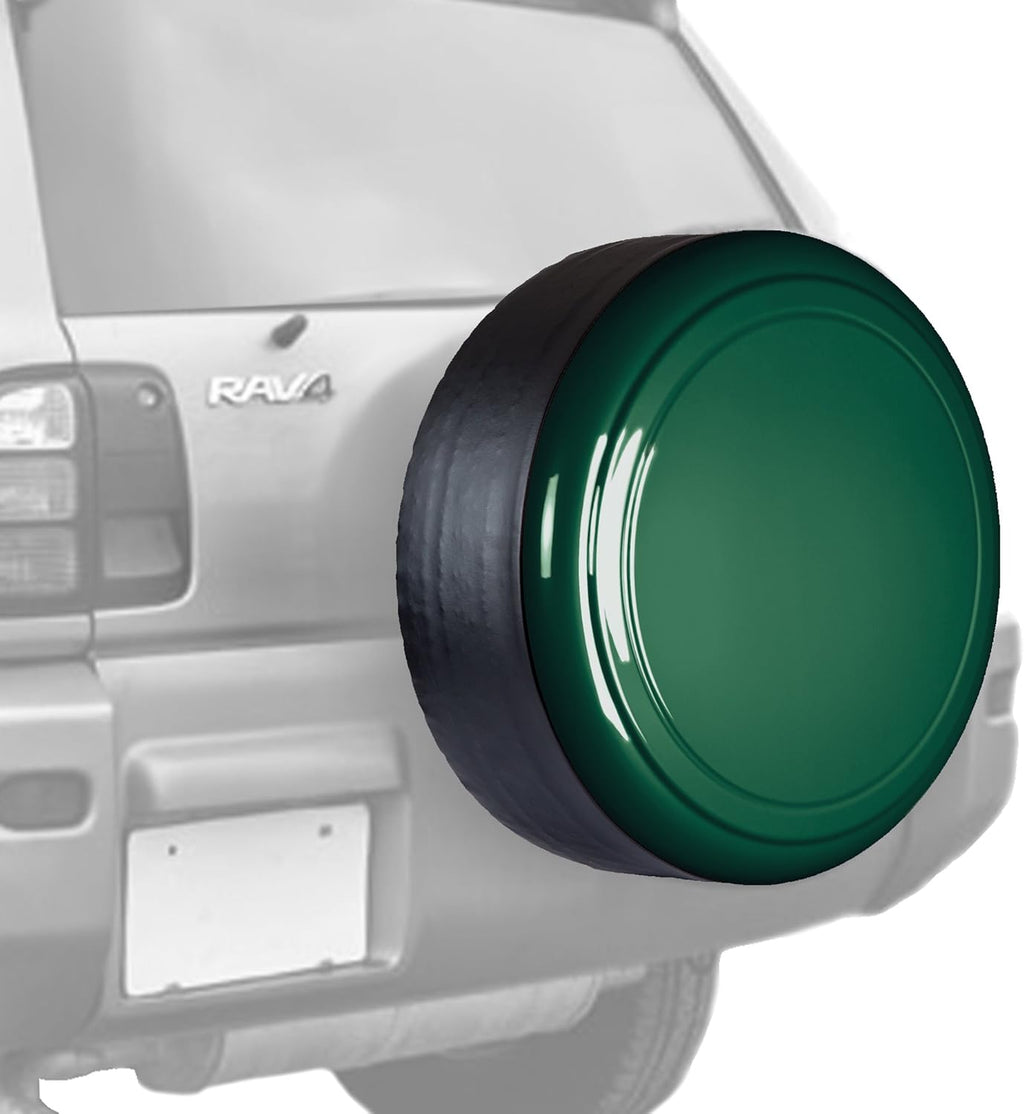 28" Color Matched Rigid Tire Cover for Toyota RAV4 (95-00) - Plastic Face & Vinyl Band - Alpine Silver B2427