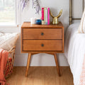 2 Drawer Solid Wood Nightstand Caramel X206