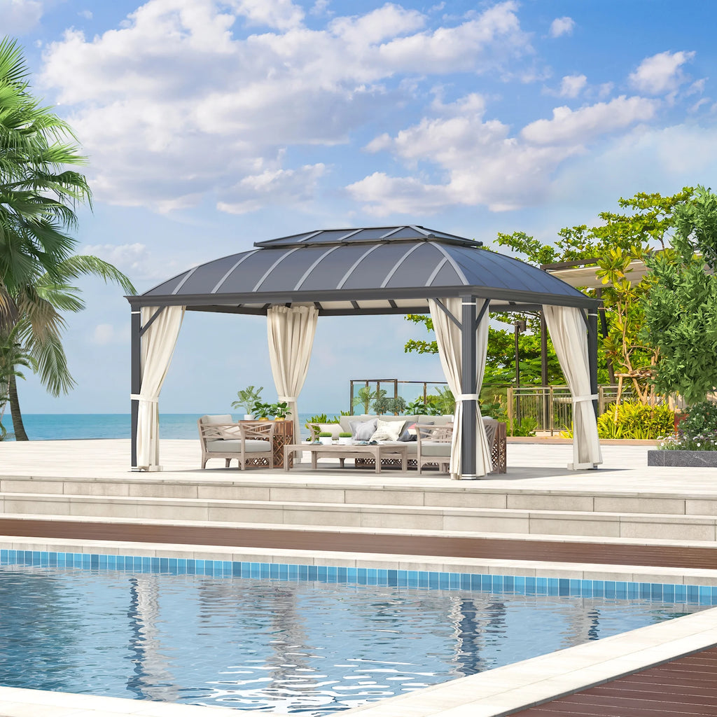 12'x16' Hardtop Aluminum Patio Gazebo with Aluminum Composite Double Roof T695771