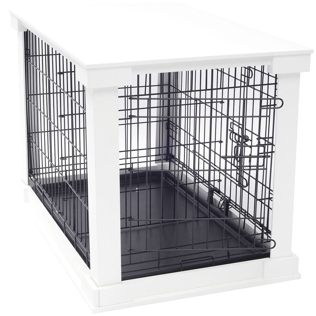 Medium White Cage with Crate Cover B5864