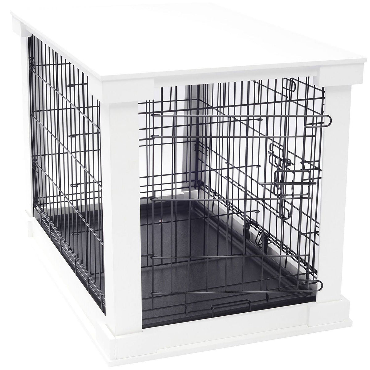 Medium White Cage with Crate Cover B5864