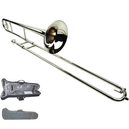 Silver Slide Trombone with Case and Music Stand W9015