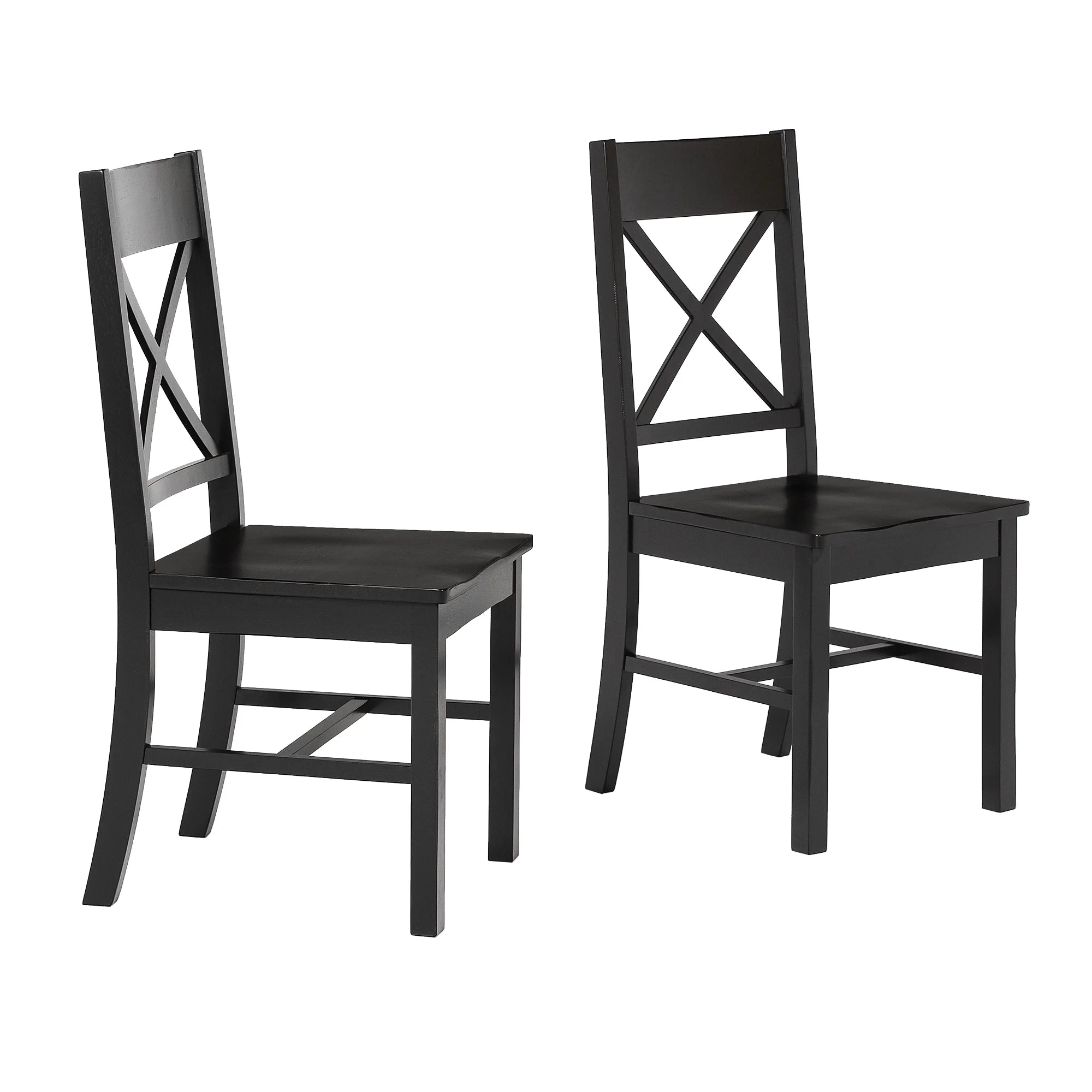 Antique Black Wood Dining Chairs, Set of 2 K828844