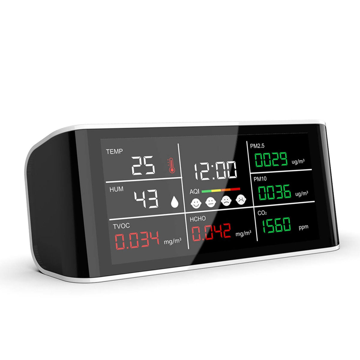 Portable Air Quality Analyzer CO2 PM2.5 PM10 Hcho TOVC Temperature Humidity Detector R9834