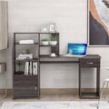 Gray Computer Desk with Cabinet C897556