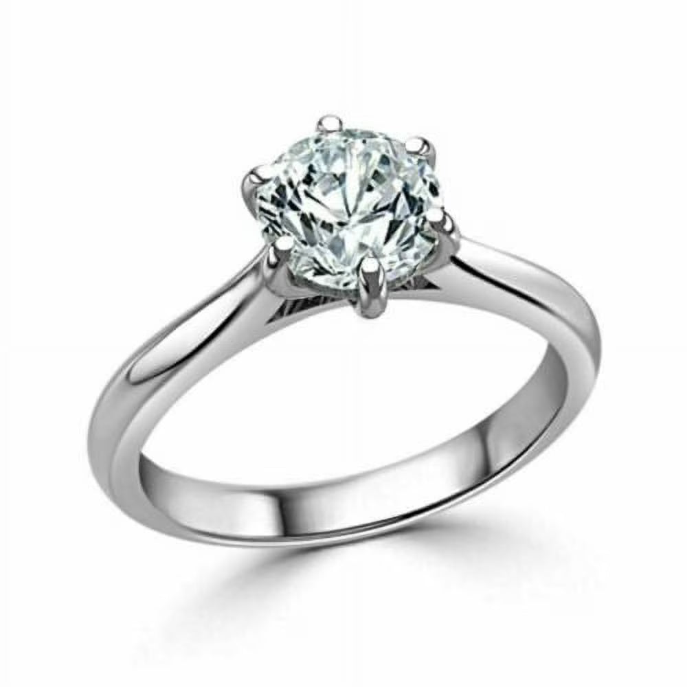 14K White Gold Moissanite Solitaire Engagement Ring Z986171