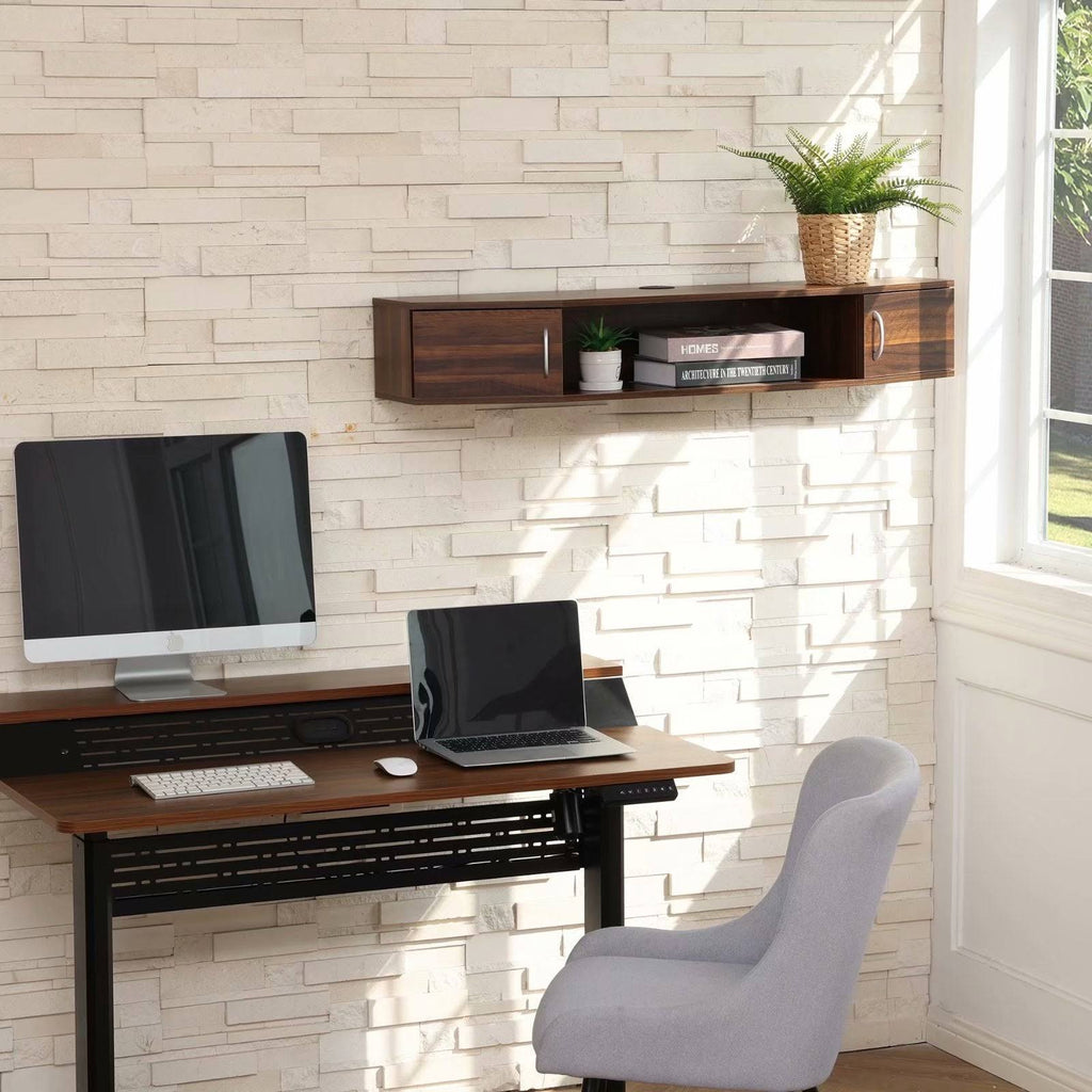 Wall Mounted TV Media Console Storage Hutch - 43.3 - Black O911