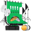 Photography Lighting Kit 7X 10FT Background Support System Softbox Continuous Lighting Kit E2503