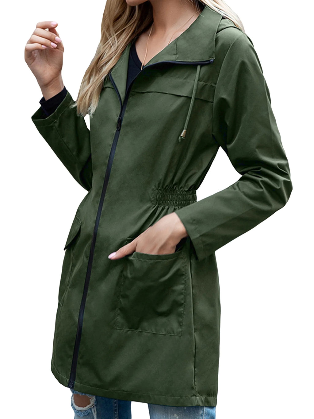 Waterproof Hooded Lightweight Rain Jacket L56549