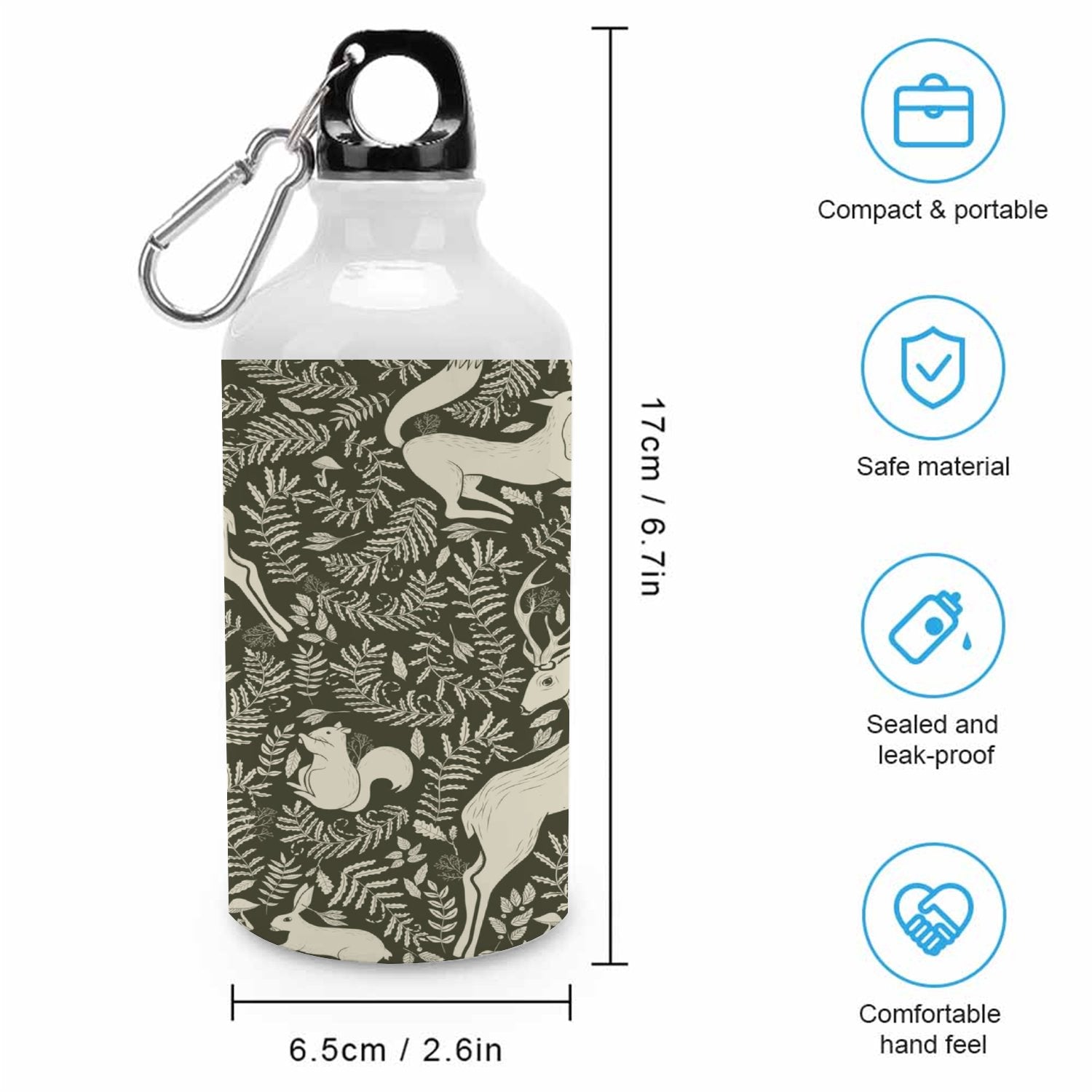 400ml Sport Aluminum Water Bottle with Twist Cap U658196