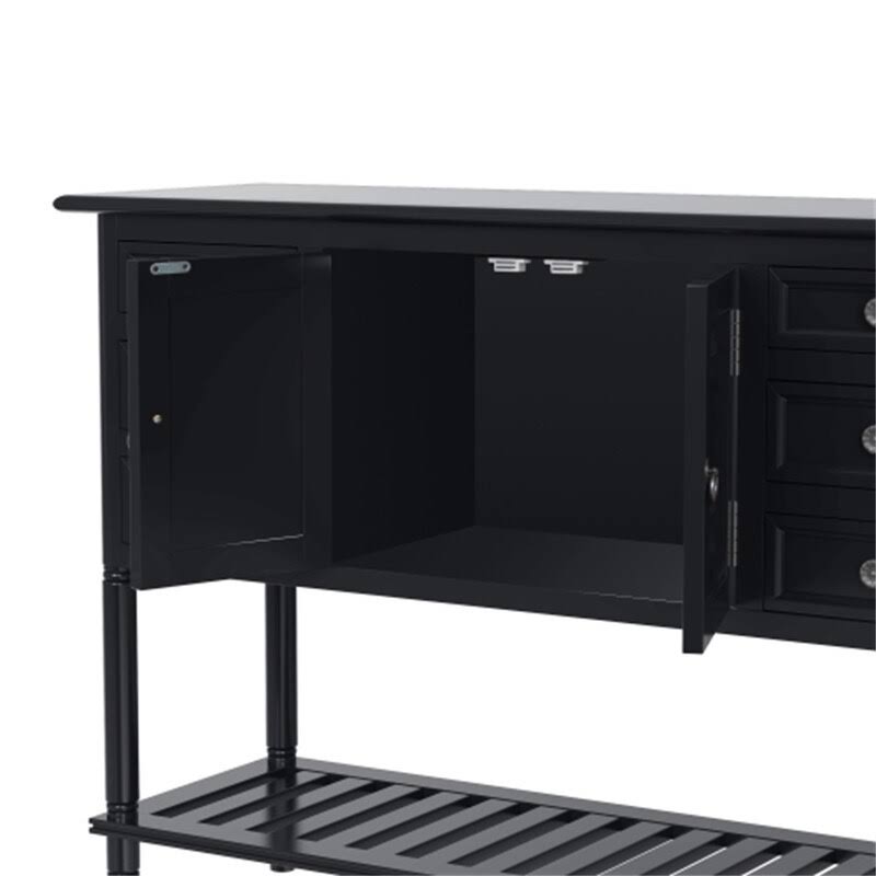Blue 6 Drawer Console Table with Cabinet and Shelf S809