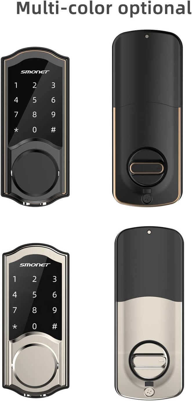 Smart Deadbolt Door Lock with Touchscreen Keypad and Physical Keys V927