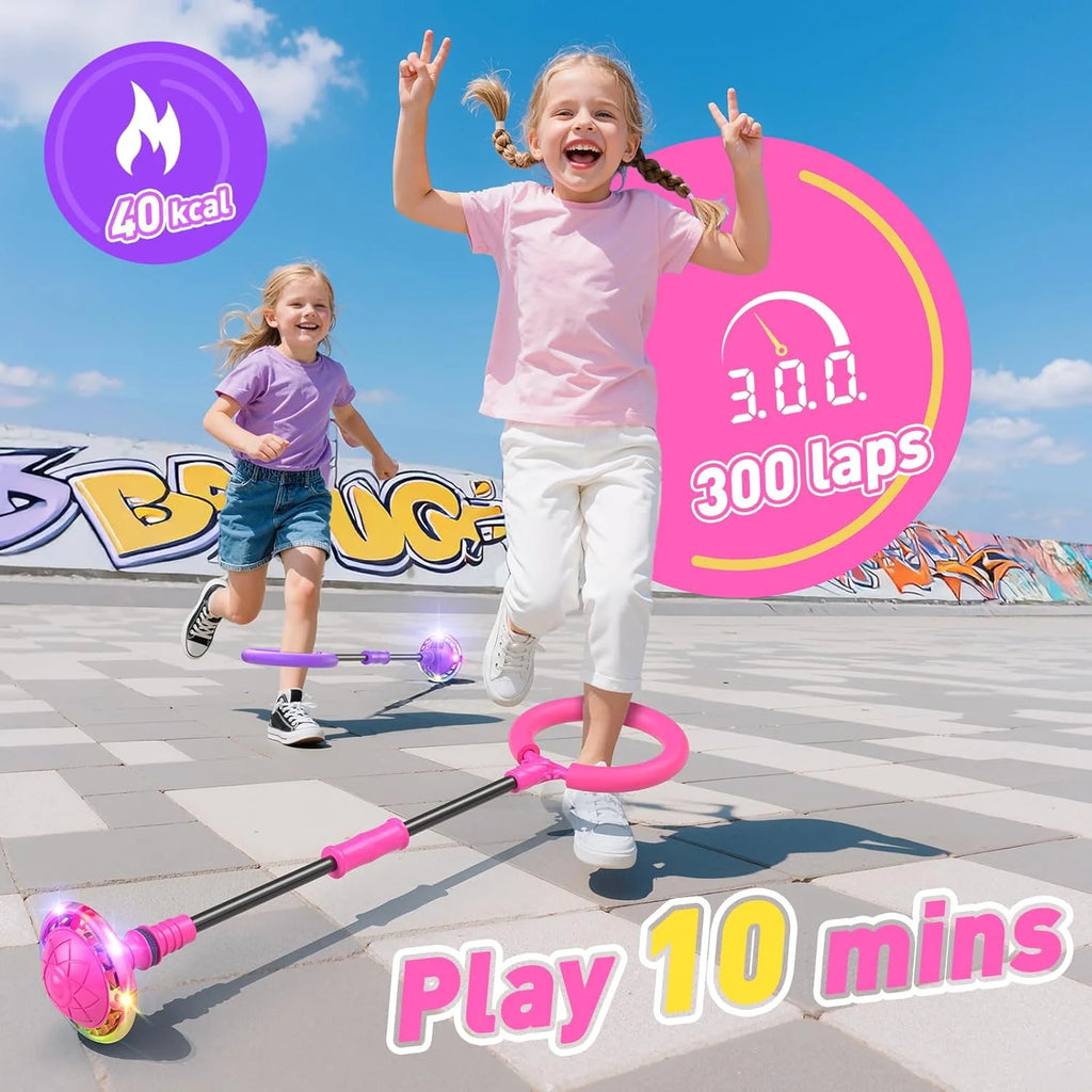 Foldable Ankle Skip Ball Toy with LED Counter and Flashing Lights Y4986