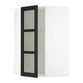 White Corner Wall Cabinet with Glass Door U67595