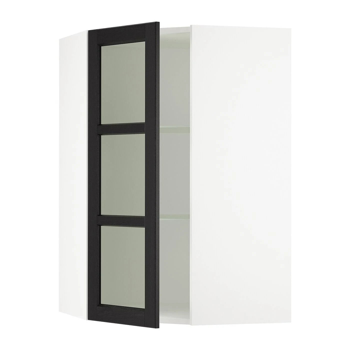 White Corner Wall Cabinet with Glass Door U67595