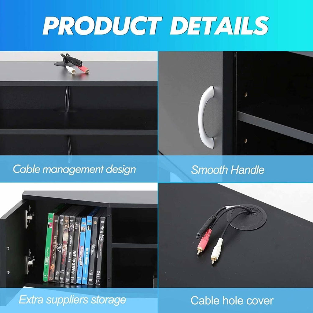 Wall Mounted TV Media Console Storage Hutch - 43.3 - Black O911
