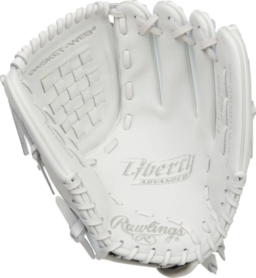 White 12" Basket Web Fastpitch Softball Glove U682