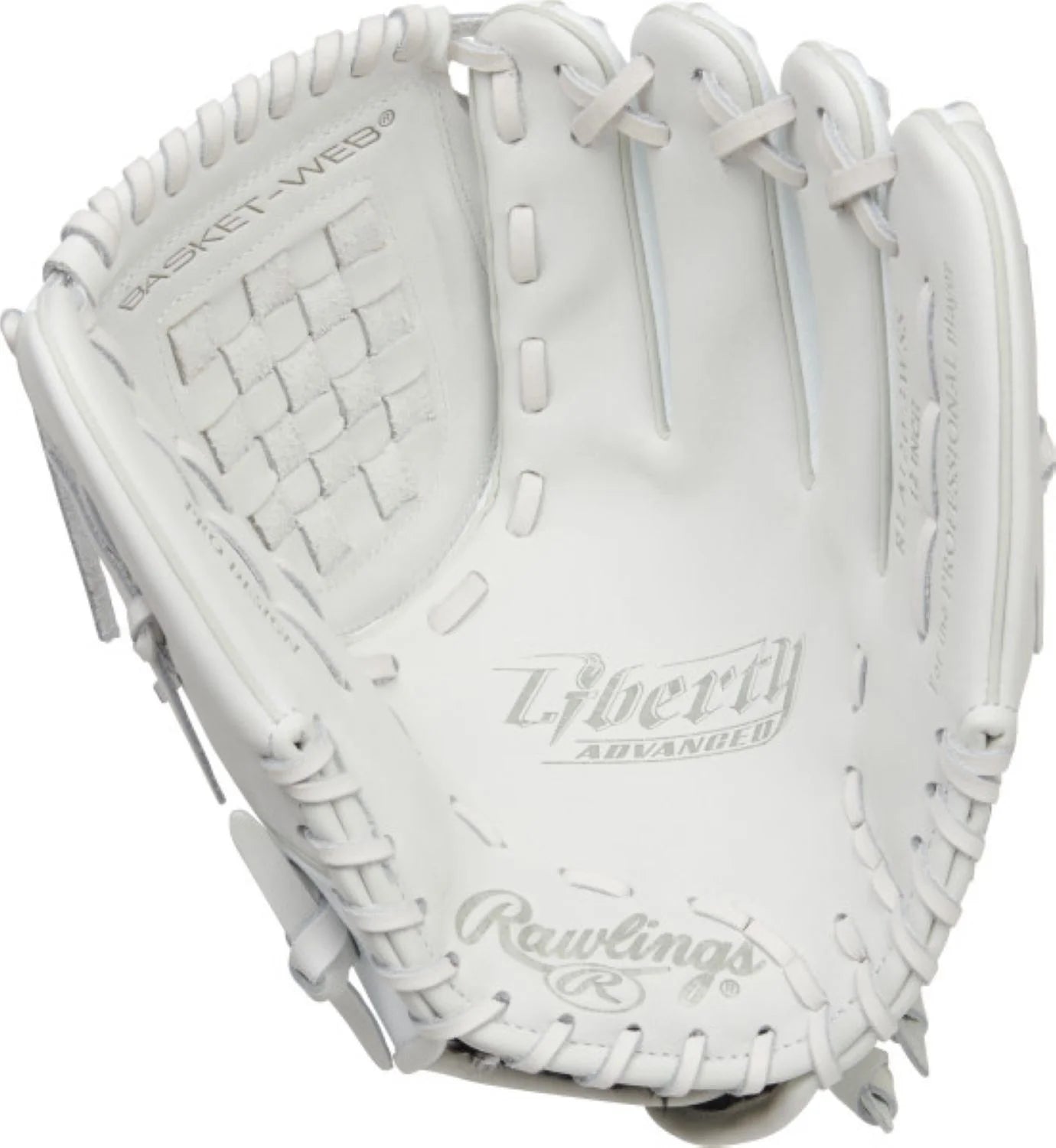 White 12" Basket Web Fastpitch Softball Glove U682
