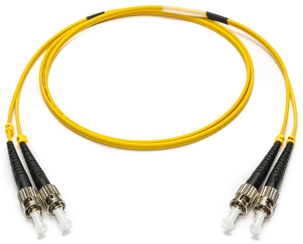 9u/125u Armored Fiber Optic Patch Cable Single Mode Duplex St to St Yellow 100-Meter F2177