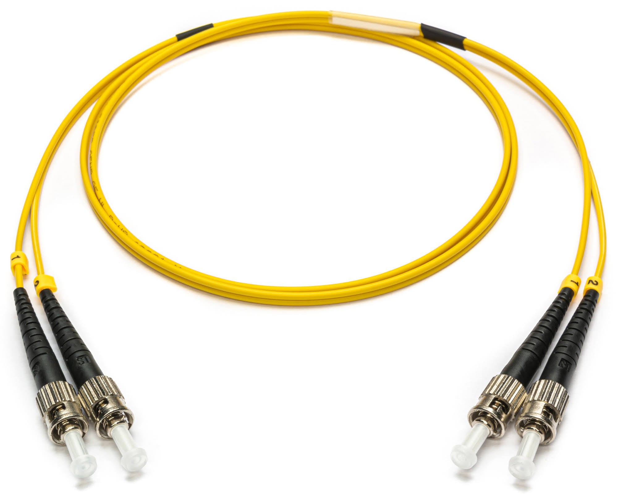 9u/125u Armored Fiber Optic Patch Cable Single Mode Duplex St to St Yellow 100-Meter F2177