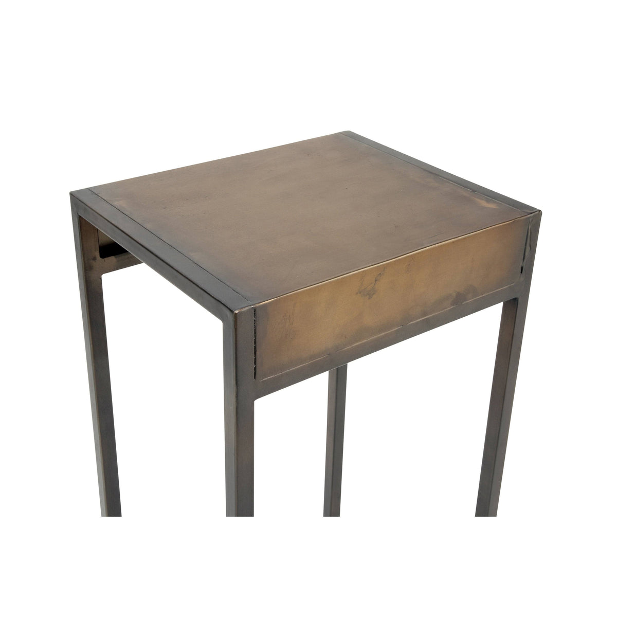Set of 3 Bronze and Black Rectangular Solid Side Table D55999