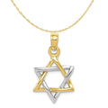 10K Two-Tone Gold Polished Star Of David Pendant With 10K Yellow Gold Lightweight Rope Chain 18" G26107