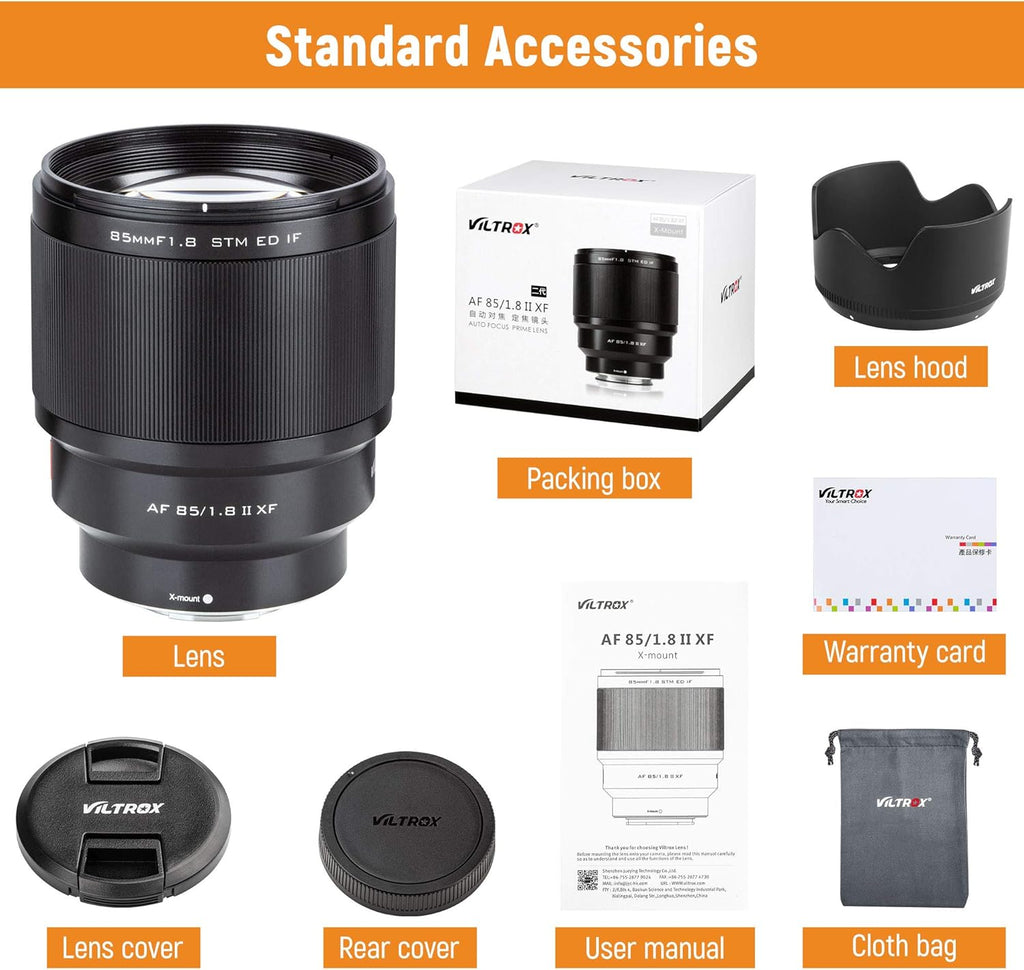 85mm f1.8 Mark II AF Portrait Fixed Focus Lens for Fuji X Mount Camera E7037