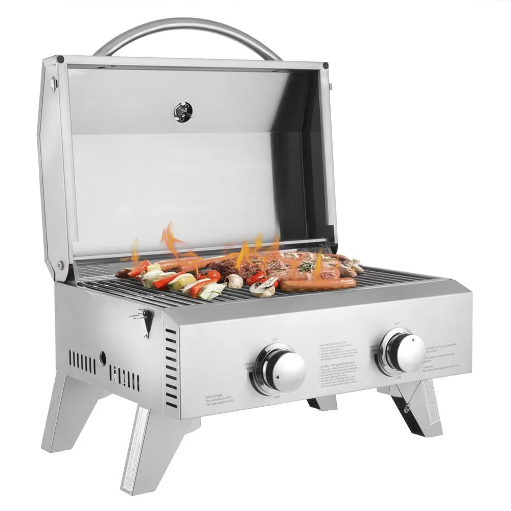 Stainless Steel Propane Grill with Foldable Leg E98986