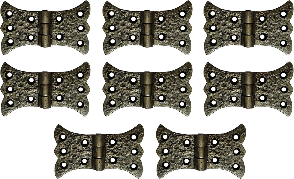 Antique Cast Iron Cabinet Butterfly Hinges (2 Pack, Green Patina) W59495