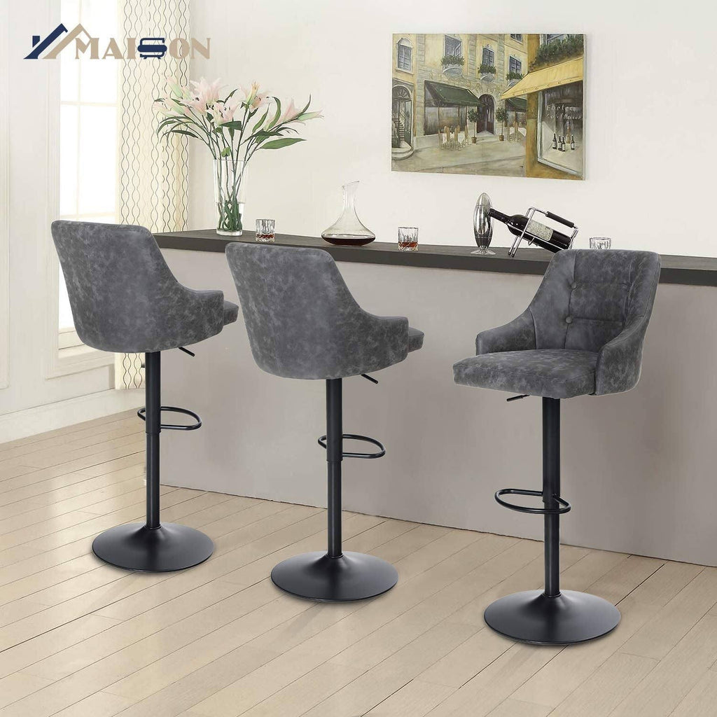 Brown Faux Leather Swivel Bar Stool Y5085