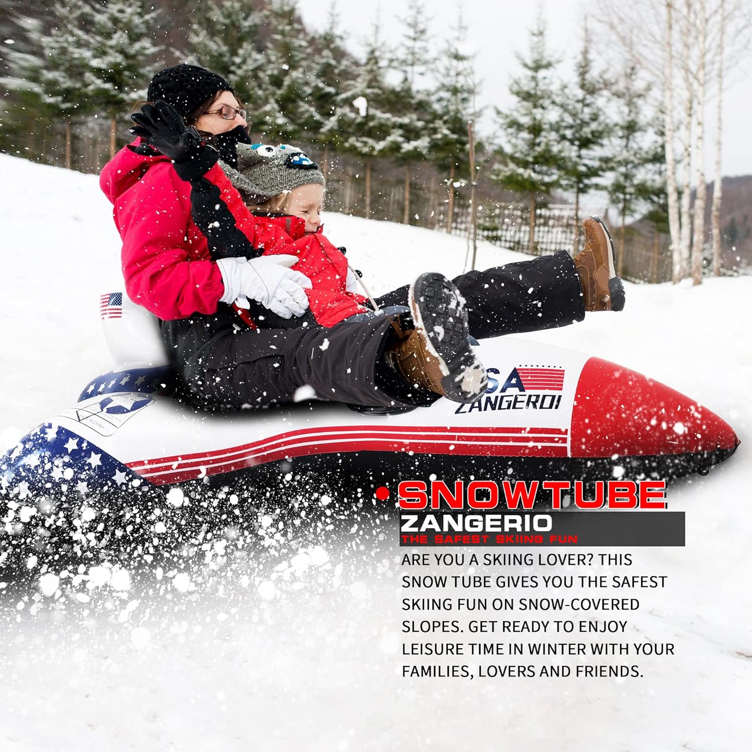 Heavy Duty Inflatable Snow Sled Pack of 2 Z178974