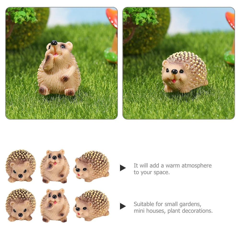 18 Pcs Hedgehog Figures Resin Statue X915