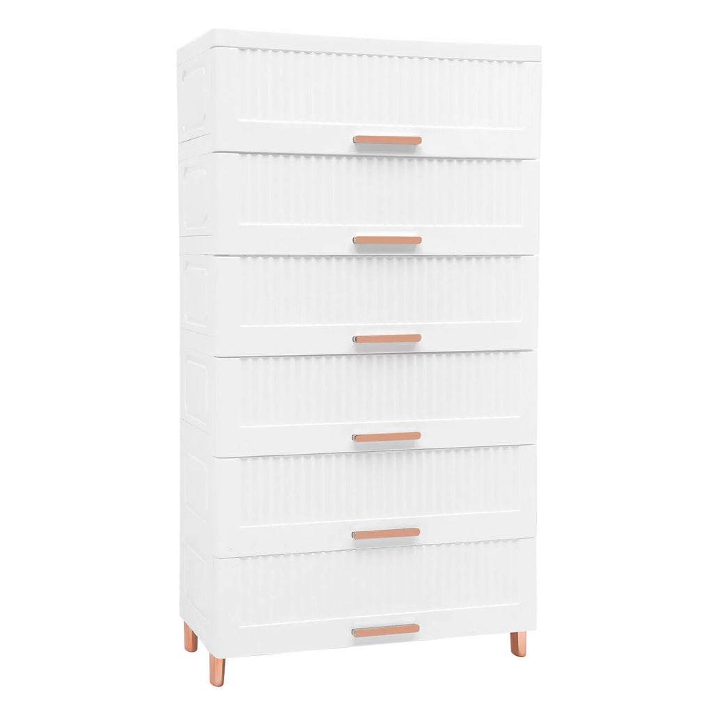 White 6-Drawer Plastic Chest Dresser D88802