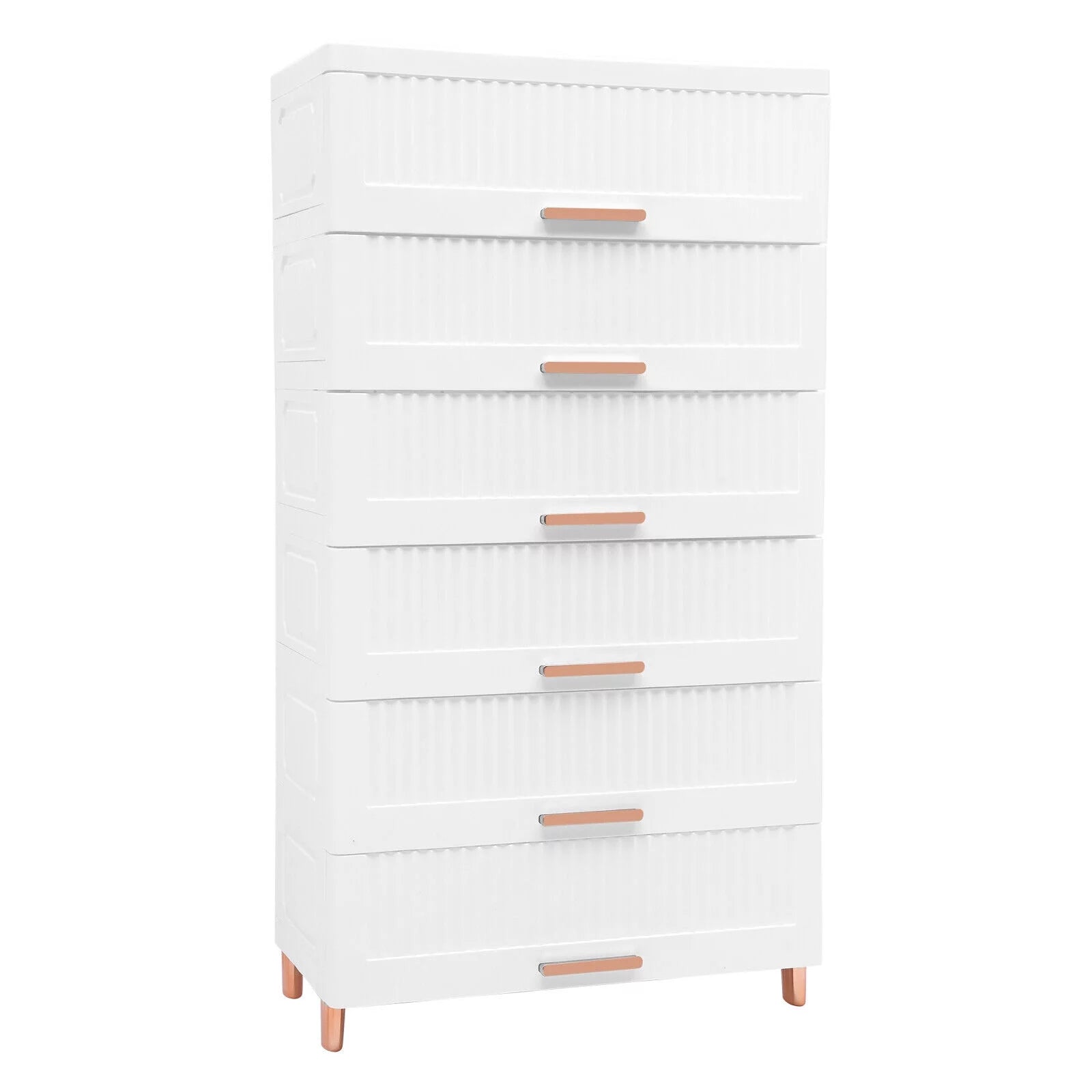 White 6-Drawer Plastic Chest Dresser D88802