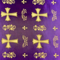 Purple / Gold Metallic Brocade Fabric 60 inch Wide 100% Polyester Sold by The Yard (10 Yard) P9620