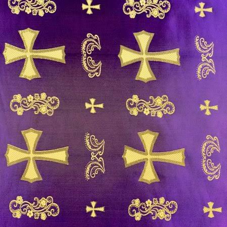 Purple / Gold Metallic Brocade Fabric 60 inch Wide 100% Polyester Sold by The Yard (10 Yard) P9620