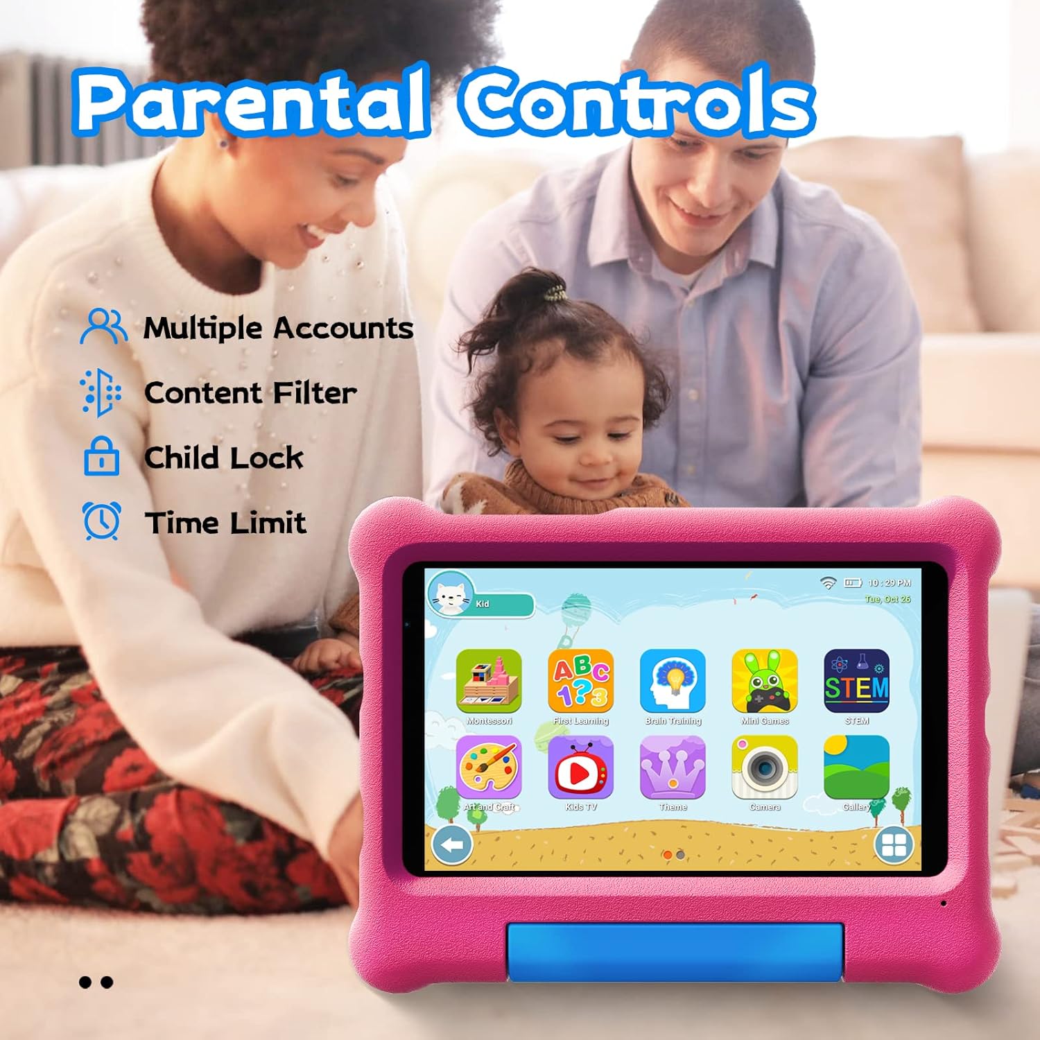 Pink Kids Tablet with Kid-Proof Case U34163