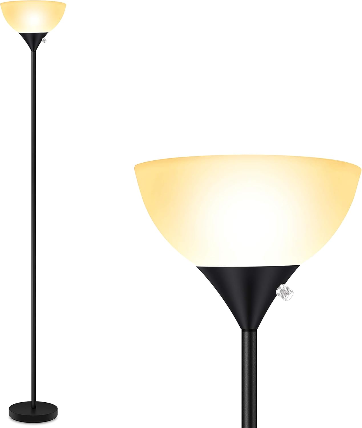 Black 9W LED Torchiere Floor Lamp K23515