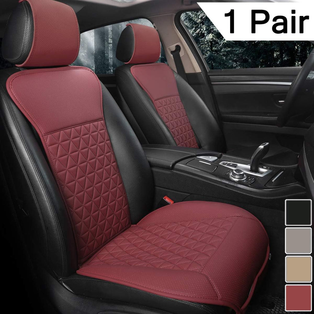 Wine Red Pack of 2 PU Car Seat Covers K166