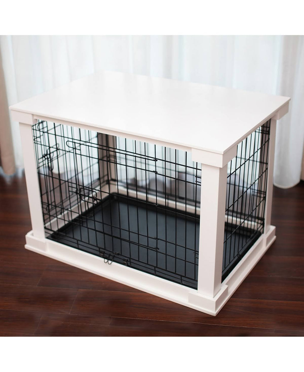 Medium White Cage with Crate Cover B5864