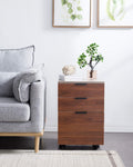 3 Drawer Rolling Wood File Cabinet with Locking Wheels Z160278