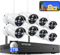 3MP Wireless Security Camera System with Audio, 8CH NVR, 8Pcs 3MP WiFi IP Cameras, 2TB Hard Drive J2792