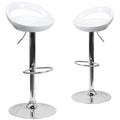 2 Pk Blue Plastic Adjustable Height Barstool with Chrome Base A3364