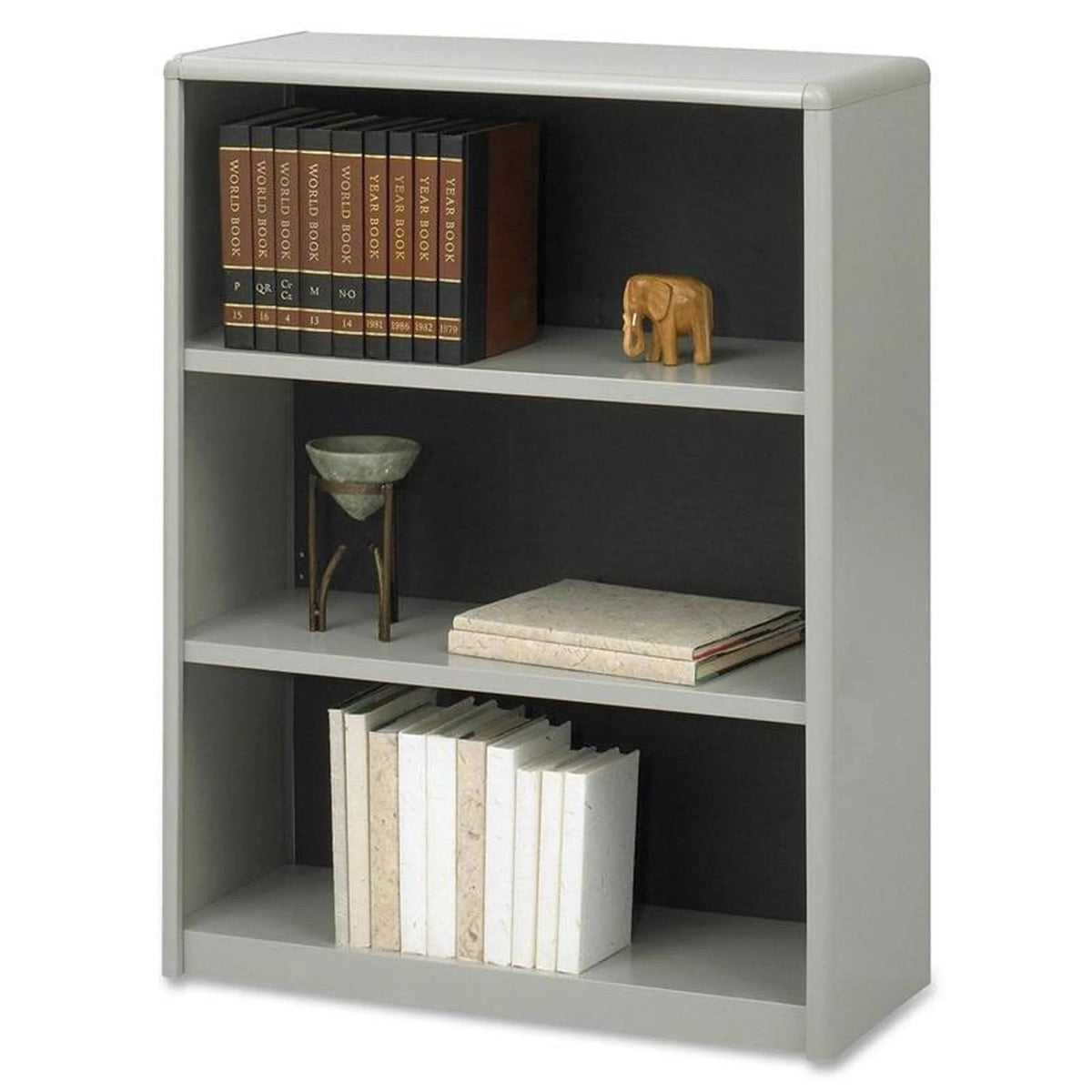 Gray 3-Shelf Bookcase I117