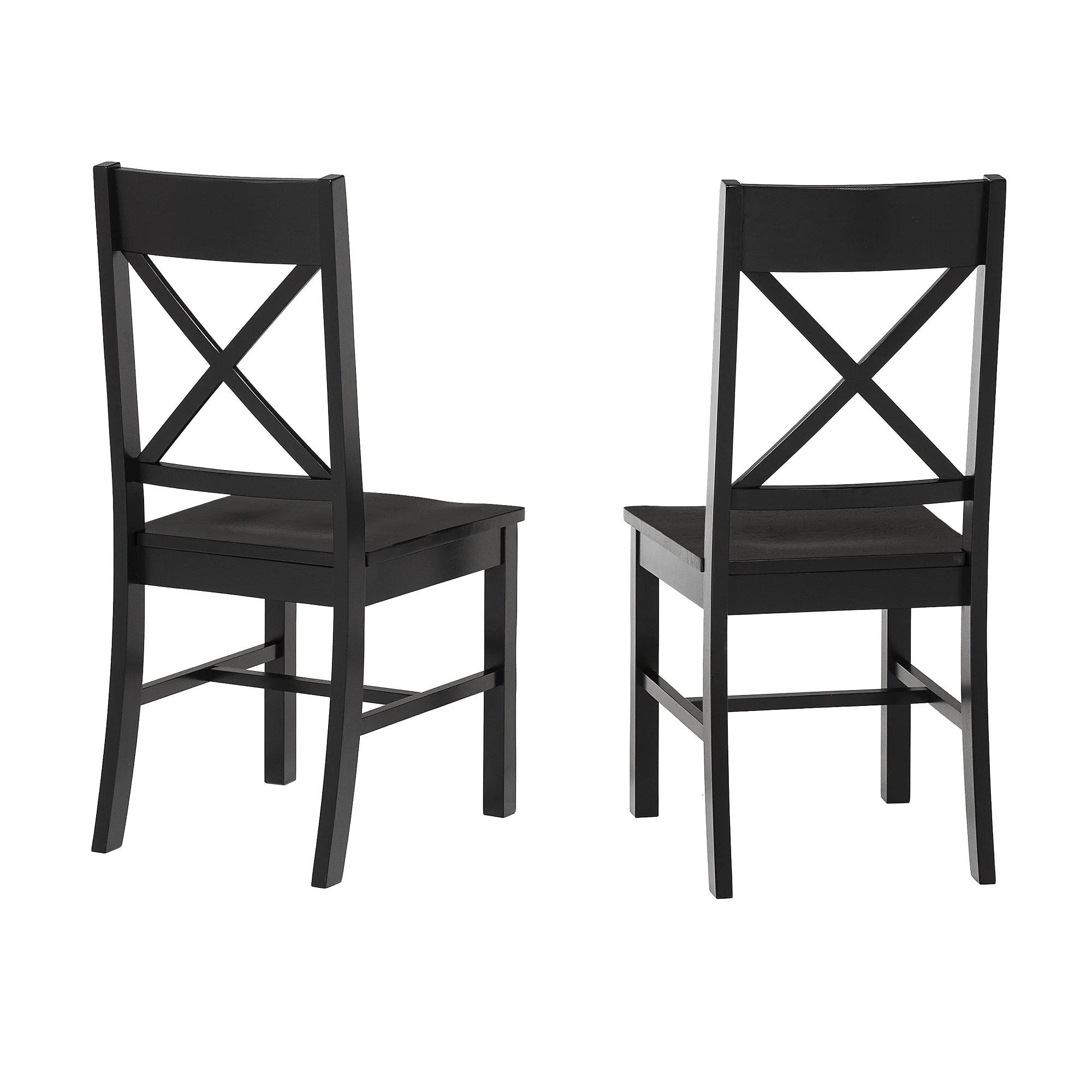 Antique Black Wood Dining Chairs, Set of 2 K828844