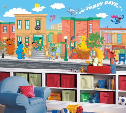 Sesame Street Prepasted Chair Rail Wall Mural L149