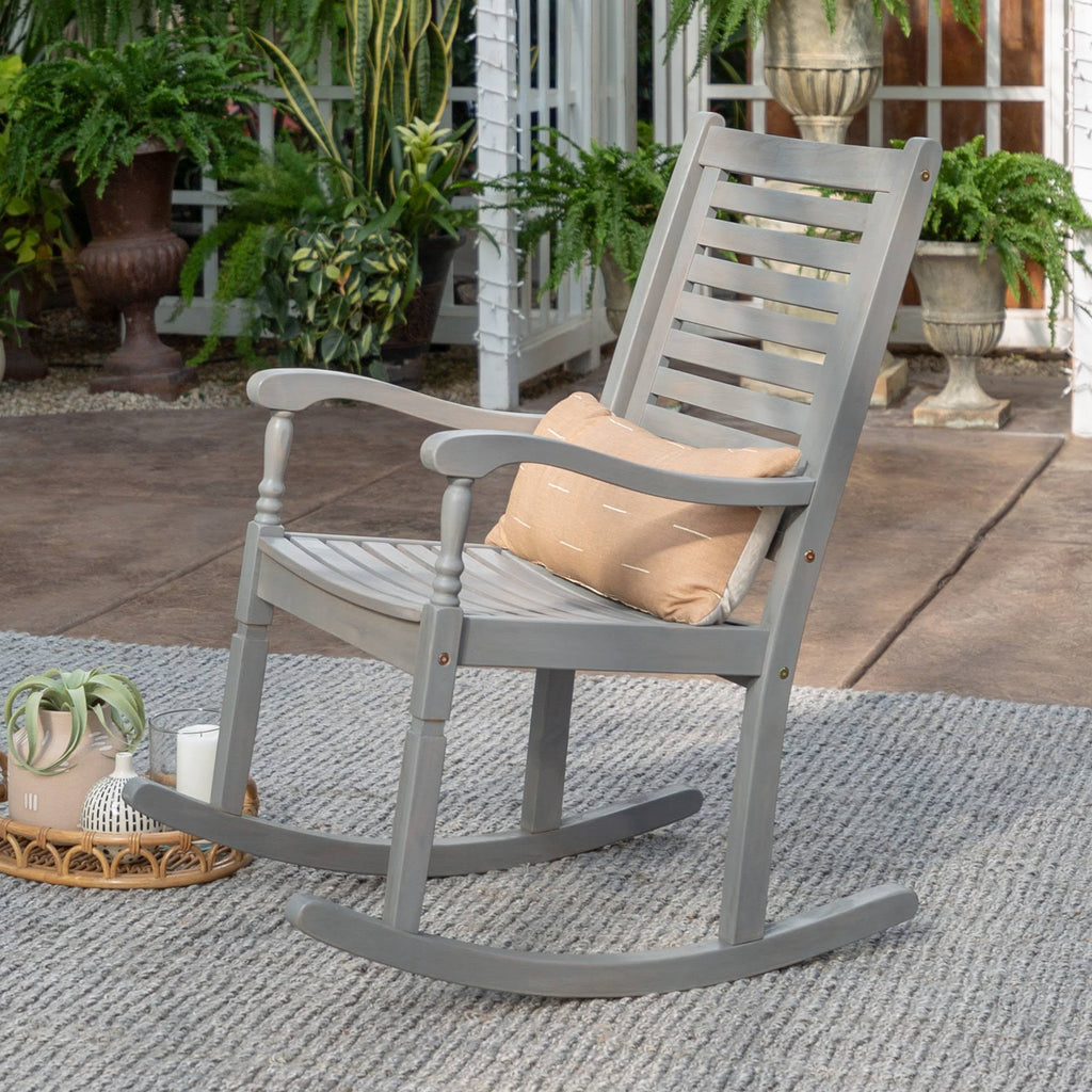Gray Wash Acacia Wood Outdoor Rocking Chair E7611