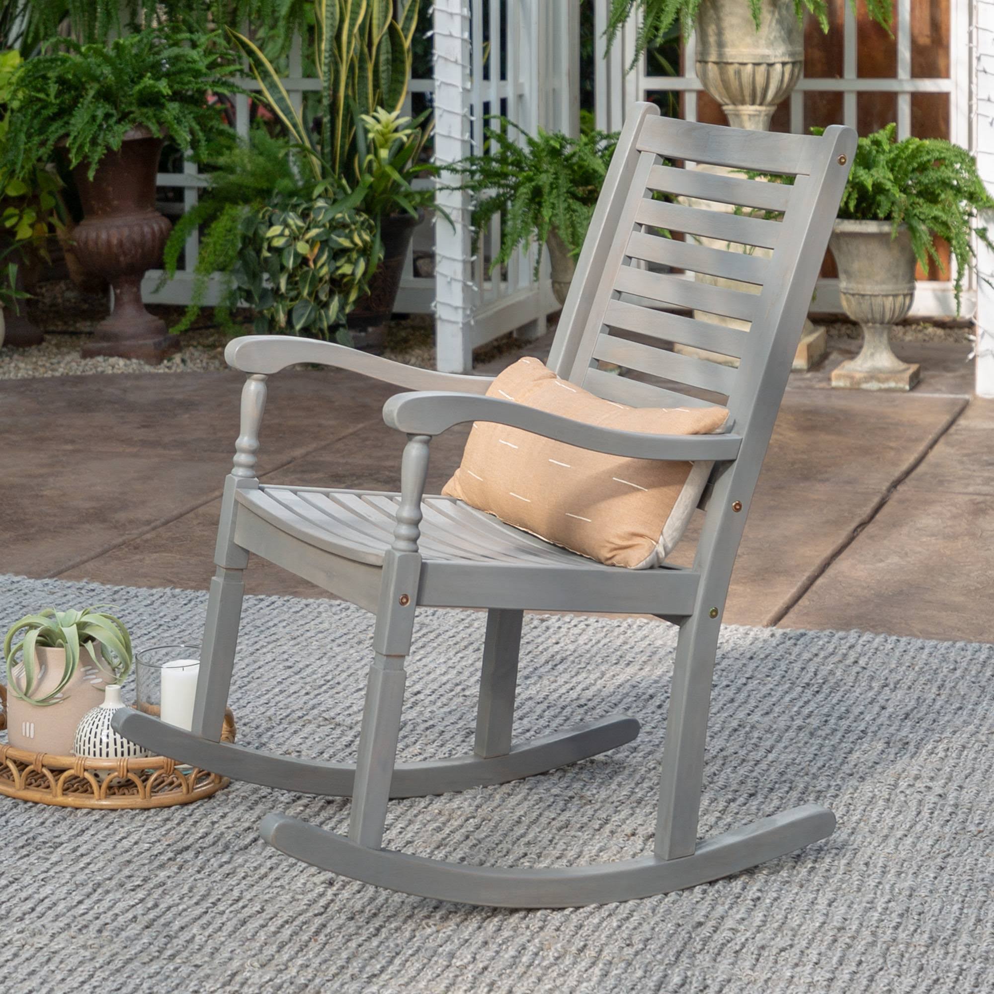Gray Wash Acacia Wood Outdoor Rocking Chair E7611